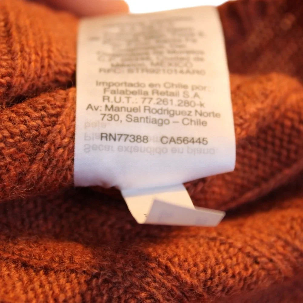 Madewell‎ Sweater Womens Rust Orange Ribbed Pullover Crew Neck Winter Outdoor